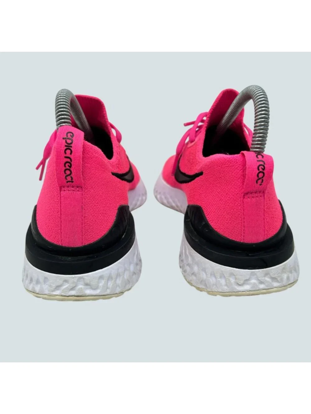Nike Womens Epic React Flyknit Running Shoes Pink/Black US 7.5
